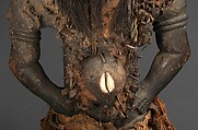Power Figure (Nkisi N'Kondi: Mangaaka), Wood (Vitex thonneri De Wild.), iron, resin, cowrie shell, animal hide and hair, ceramic, plant fiber, textile, pigment, Kongo peoples; Yombe group