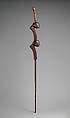 Simbo (ceremonial staff) with two heads, Makonde artist, Wood, Makonde