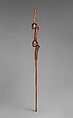 Simbo (ceremonial staff) with two heads, Makonde artist (Mozambique), Wood, Makonde