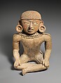 Host figure, Teotihuacan or Maya artist(s), Ceramic, pyrite, pigment, Escuintla