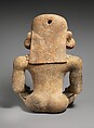 Host figure, Teotihuacan or Maya artist(s), Ceramic, pyrite, pigment, Escuintla