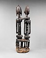 Seated couple, Barnes Foundation Master, Wood, copper and iron alloy, applied organic materials, Dogon