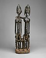 Figure: Seated Couple, Dogon artist, Wood, metal, Dogon