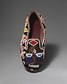 Shoe (Bata ileke), Workshop of Adesina, Leather, beads, cloth, Yoruba peoples