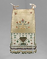 Panel Bag, Native-tanned skin, quill, glass, metal, Cree-Métis