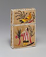 Card Case, Birchbark, moosehair, cotton trade cloth, Huron