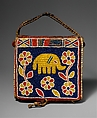 Diviner's or Performer's Bag, Leather, glass beads, cotton cloth and thread, velvet, Yoruba peoples, Ekiti group (?)