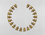 Necklace with frog-shaped beads, Mexica or Mixtec (Ñuu Savi) artists, Gold, Mexica (Aztec)