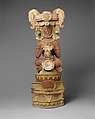 Censer, Seated King, Ceramic, Maya