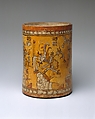 Vessel with throne scene, Chamá artist(s), Ceramic, slip, Maya