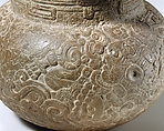 Engraved spouted jar, Maya artist(s), Indurated limestone, Maya