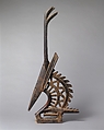 Ci wara headdress, Bamana numuw (blacksmith), Wood, metal, fiber, Bamana peoples