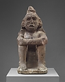 Seated Deity with Crested Headress (Macuilcoatl), Basalt, stucco, Aztec