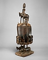 Lidded Vessel: Equestrian Figure, Wood, metal staples, Dogon peoples
