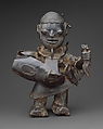 Figure: Male Warrior, Brass, clay, teeth, glass beads (?), Lower Niger Bronze Industry