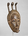 Portrait face mask from a mblo performance, Baule artist  Baoulé, Wood, pigment, Baule