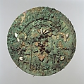 Disk with Figure, Gilded copper, silvered copper, shell, turquoise, Moche
