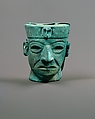 Head ornament, Gilded copper, Moche