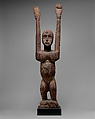 Figure: Female, Dogon blacksmith, Wood, sacrificial patina, Dogon peoples