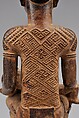 Figure: Seated FemaleSupporting Figure with Clasped Hands (Phemba), Master of Kasadi, Wood (Nauclea latifolia Smith), glass, kaolin, Kongo peoples, Yombe group