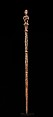 Staff: Finial with Female Figure Nursing Child, Wood (Saccoglottis gabonensis Baill.), glass, metal tacks, Kongo peoples, Yombe group