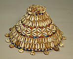 Prestige Cap (Laket mishiing), Raffia fiber, beads, shells, Kuba peoples, Bushoong group