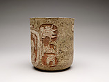 Cylinder vessel, Earthenware with slip, Maya