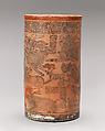 Cylinder vessel, Ceramic, pigment, Maya