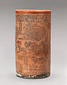 Cylinder vessel, Ceramic, pigment, Maya