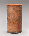 Cylinder vessel, Ceramic, pigment, Maya