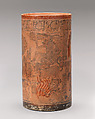Cylinder vessel, Ceramic, pigment, Maya