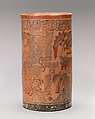 Cylinder vessel, Ceramic, pigment, Maya