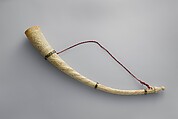 Oliphant, Ivory, metal (gilt silver?), fiber, Kongo peoples; Kongo Kingdom