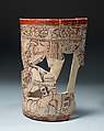 Codex-style vessel with scribe, Ceramic, pigment, Maya