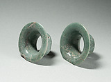 Two ear ornaments, Jade, Maya