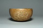 Bowl with the Maize God as cacao tree, Carbonate stone, Maya