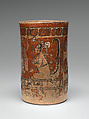 Cylinder vessel, Ceramic, pigment, Maya