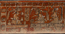 Cylinder vessel, Ceramic, pigment, Maya