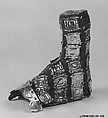 Slipper with Metal Ornaments, Metal (hammered), camelid hair, cotton, Chimú or Chancay