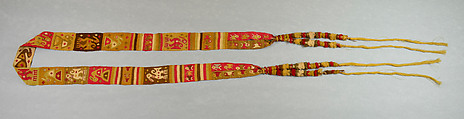 Sash, Camelid hair, cotton, Chimú