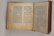 Arganonä Maryam (The Organ of Mary) prayer book, Attributed to Baselyos (The Ground Hornbill Master) (active late 17th century, Lasta region, Ethiopian), Parchment, pigment ink, wood, leather, fiber