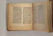 Arganonä Maryam (The Organ of Mary) prayer book, Attributed to Baselyos (The Ground Hornbill Master) (active late 17th century, Lasta region, Ethiopian), Parchment, pigment ink, wood, leather, fiber