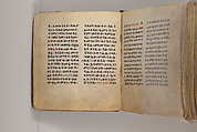 Arganonä Maryam (The Organ of Mary) prayer book, Attributed to Baselyos (The Ground Hornbill Master) (active late 17th century, Lasta region, Ethiopian), Parchment, pigment ink, wood, leather, fiber