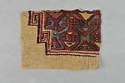 Tapestry Fragment with Figures, Camelid hair, cotton, Nasca (?)