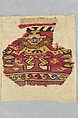 Tapestry Fragment with Plumed Figure, Camelid hair, Chimú