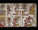 Codex Zouche-Nuttall, Pages 86 and 85, Deerskin, gesso, pigment, Mixtec (Ñudzavui)