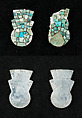 Nose Plugs, Pearl oyster shell (Pinctada mazatlantica), turquoise, Mexica