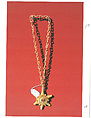 Necklace with star-shaped pendant, Songhay artist, Straw and beeswax, Songhay