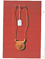 Necklace of plaited straw chain with spheres, Songhay artist, Straw and beeswax, Songhay