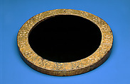 Obsidian Mirror, Obsidian, wood, gold leaf, Aztec and Spanish